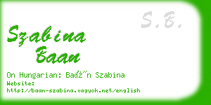 szabina baan business card